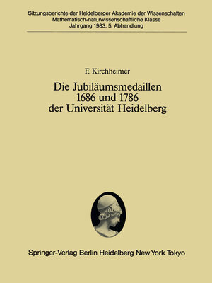 cover image of Die Jubiläumsmedaillen 1686 und 1786 der Universität Heidelberg